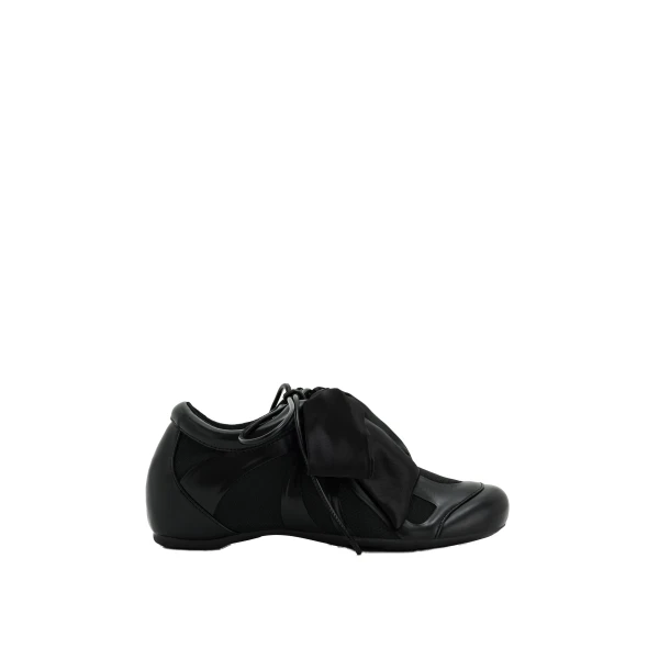 JW PEI Rosie Bow Tie Low Top Sneakers in Black | Sneakers | Coveti