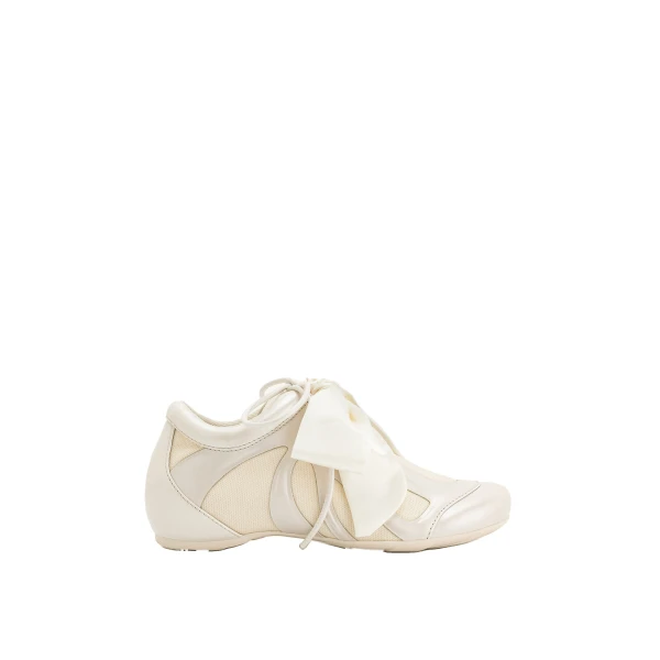 JW PEI Rosie Bow Tie Low Top Sneakers in White | Sneakers | Coveti