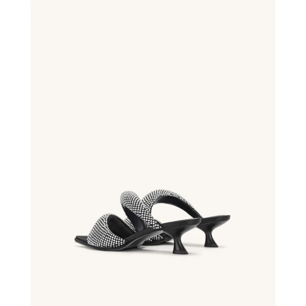 JW PEI Sara Mule Artificial Crystal in Black | Mules | Coveti