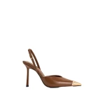 JW PEI Savannah Gold Tipped Slingback Pumps in Brown | Heels | Coveti