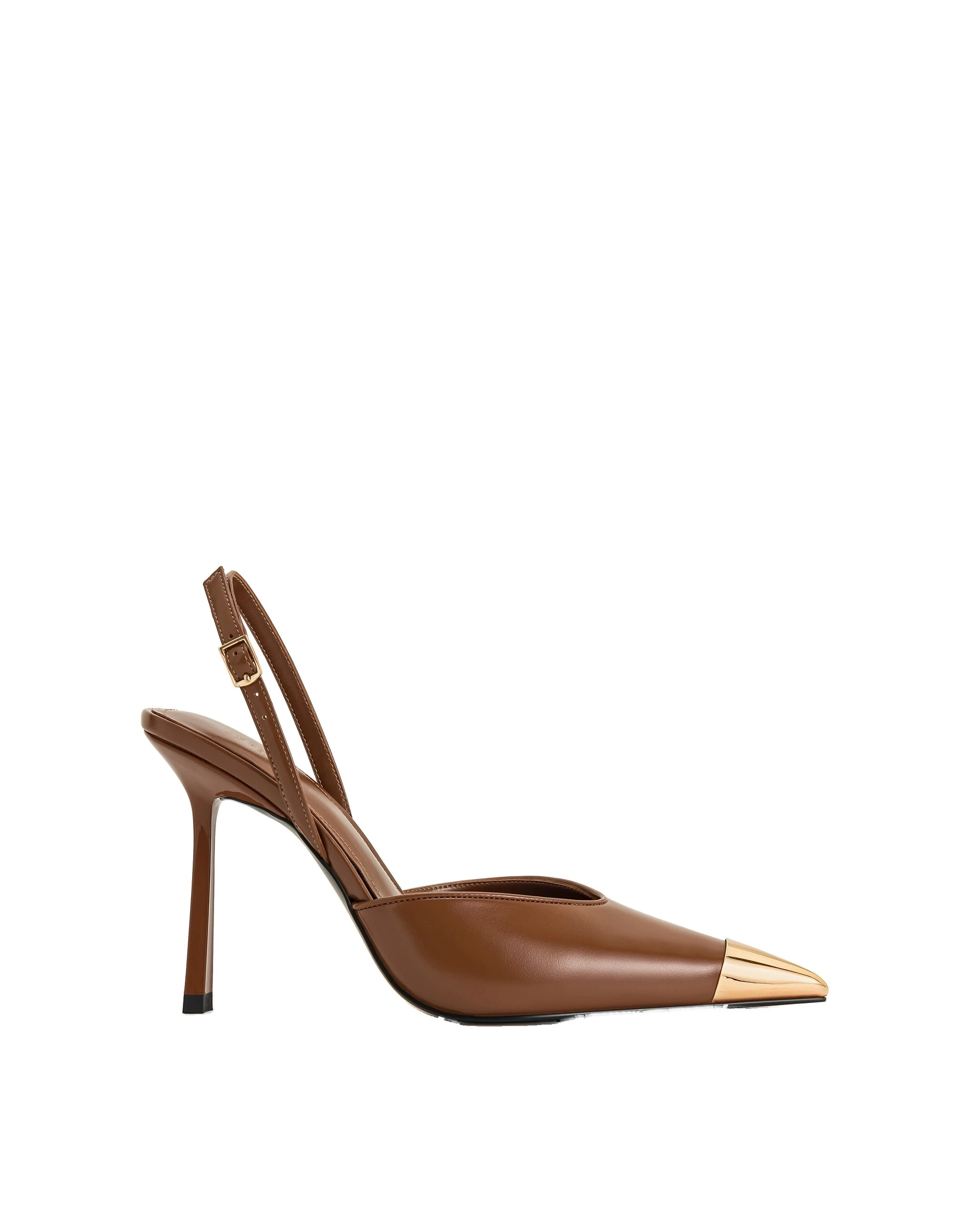 JW PEI Savannah Gold Tipped Slingback Pumps in Brown JW PEI Savannah Gold Tipped Slingback Pumps in Brown | Heels | Coveti