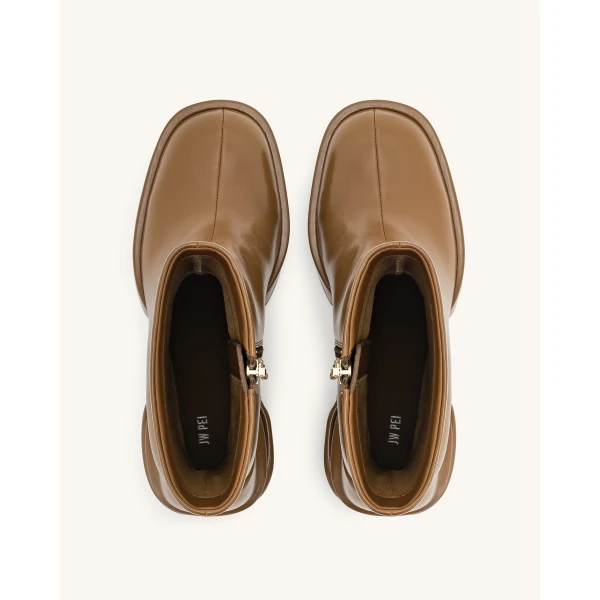 JW PEI Saylor Round Toe Platform Ankle Boots in Brown | Boots | Coveti
