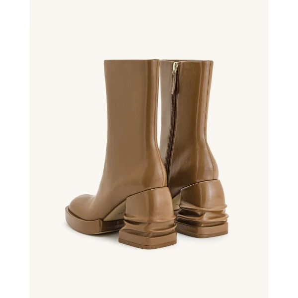 JW PEI Saylor Round Toe Platform Ankle Boots in Brown | Boots | Coveti