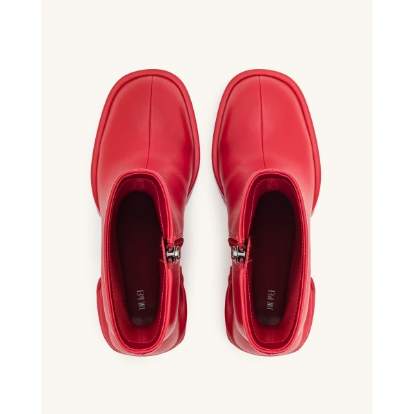 JW PEI Saylor Round Toe Platform Ankle Boots in Red | Boots | Coveti