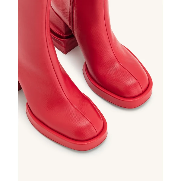JW PEI Saylor Round Toe Platform Ankle Boots in Red | Boots | Coveti