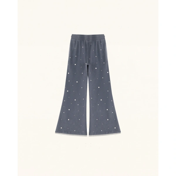 JW PEI Scattered Pearl Rhinestone Drawstring Sweatpants in Washed Slate | Pants | Coveti