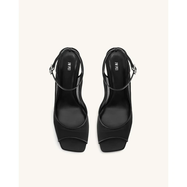 JW PEI Serenity Open Toe Mesh Slingback Sandals in Black | Sandals | Coveti