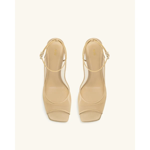 JW PEI Serenity Open Toe Mesh Slingback Sandals in Khaki | Sandals | Coveti
