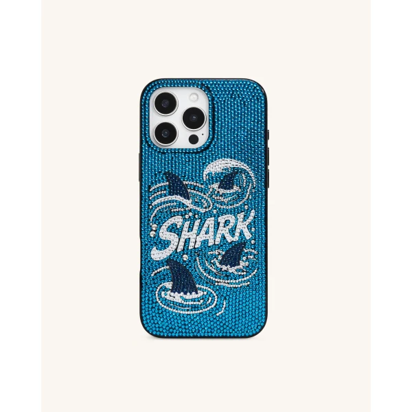 JW PEI Shark Blue Artificial Crystal Phone Case in Blue | Phone Cases | Coveti