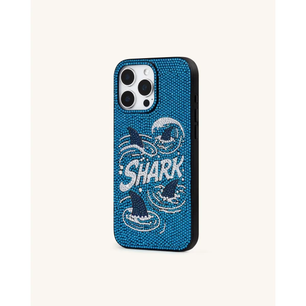 JW PEI Shark Blue Artificial Crystal Phone Case in Blue | Phone Cases | Coveti