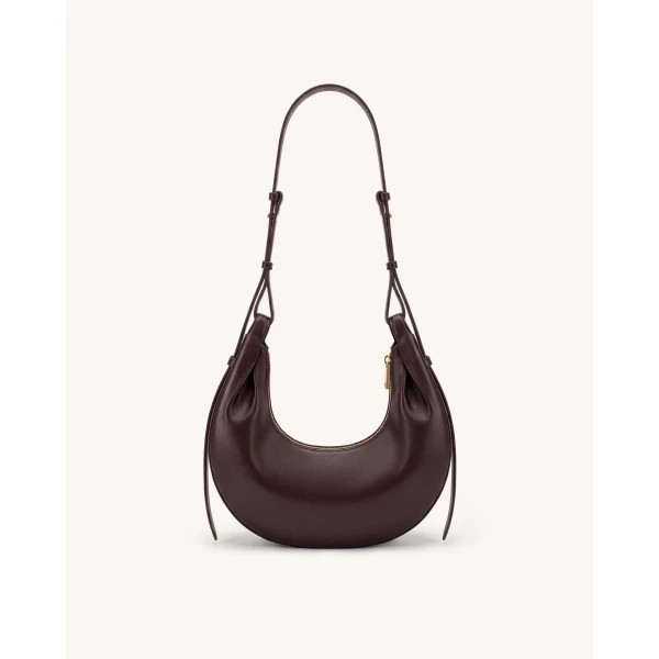 JW PEI Sharon Crescent Crossbody Bag in Dark Brown | Shoulder & Crossbody Bags | Coveti