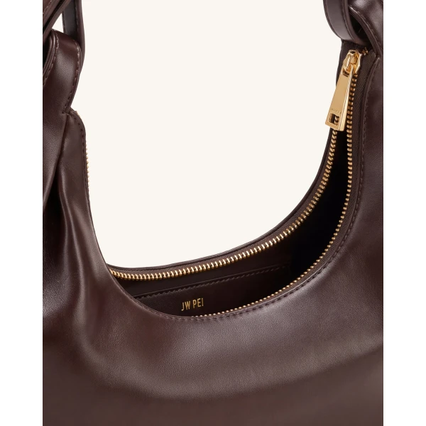 JW PEI Sharon Crescent Crossbody Bag in Dark Brown | Shoulder & Crossbody Bags | Coveti