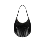 JW PEI Sharon Fringe Crossbody Bag in Black Croc | Shoulder & Crossbody Bags | Coveti