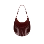 JW PEI Sharon Fringe Crossbody Bag in Burgundy Croc | Shoulder & Crossbody Bags | Coveti