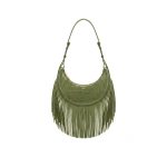 JW PEI Sharon Fringe Crossbody Bag in Green Croc | Shoulder & Crossbody Bags | Coveti