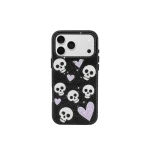 JW PEI Skull And Heart Rhinestone Phone Case in Black | Phone Cases | Coveti