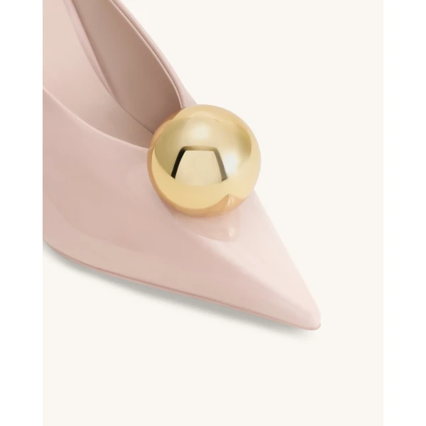 JW PEI Sofia Angled Vamp Heel Mules in Dusty Pink | Mules | Coveti