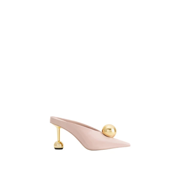 JW PEI Sofia Angled Vamp Heel Mules in Dusty Pink | Mules | Coveti