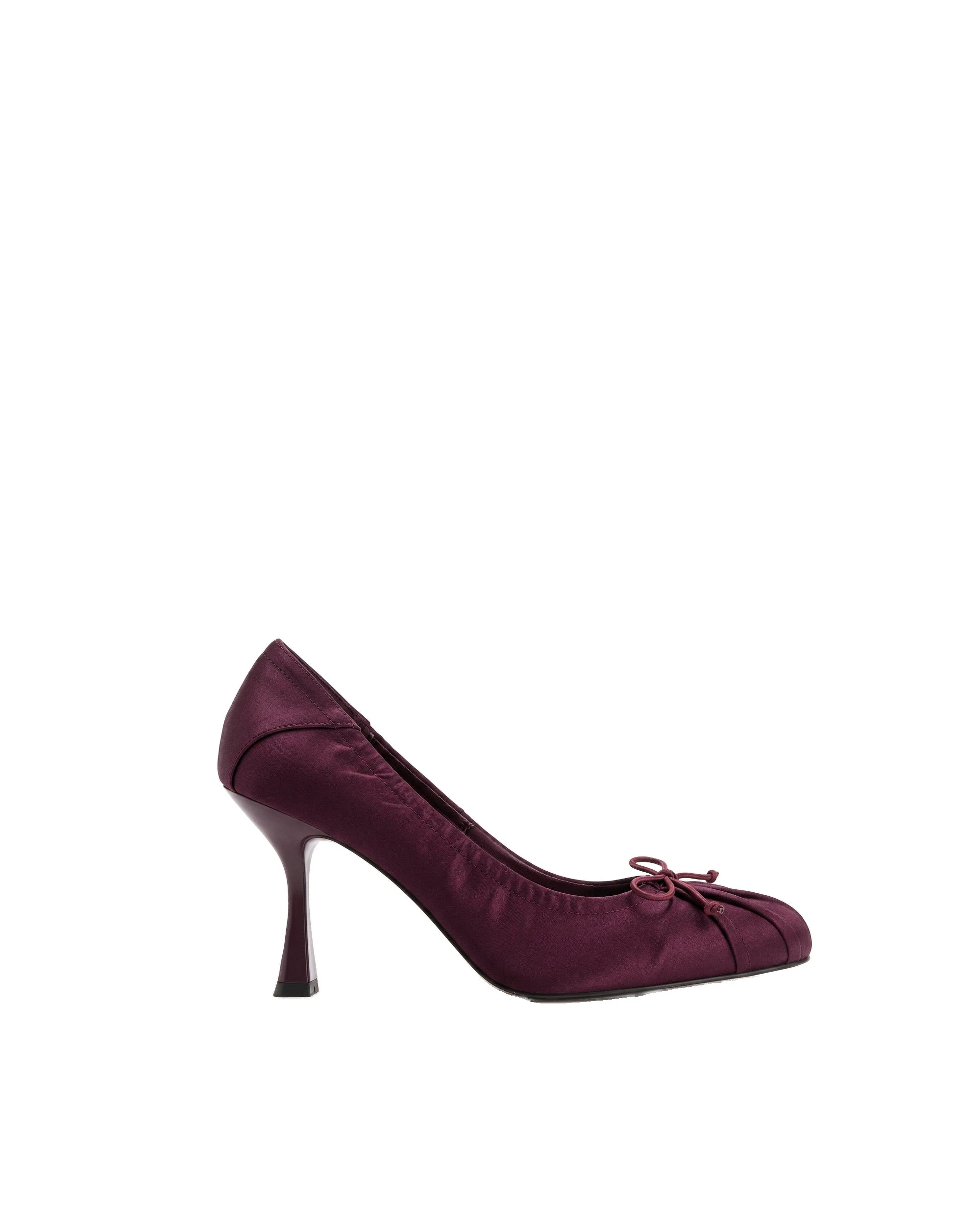 JW PEI Solenne Satin Bow Ruched Pumps in Burgundy JW PEI Solenne Satin Bow Ruched Pumps in Burgundy | Heels | Coveti
