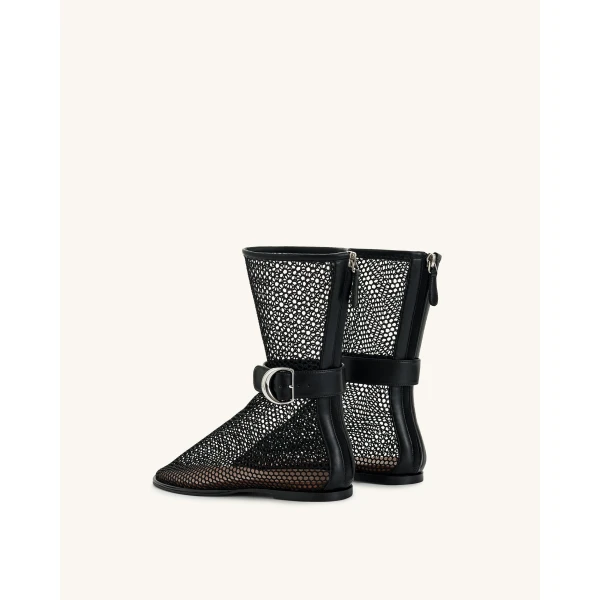 JW PEI Sophia Mesh Boots in Black | Boots | Coveti