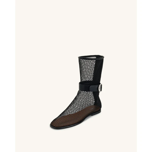 JW PEI Sophia Mesh Boots in Black | Boots | Coveti