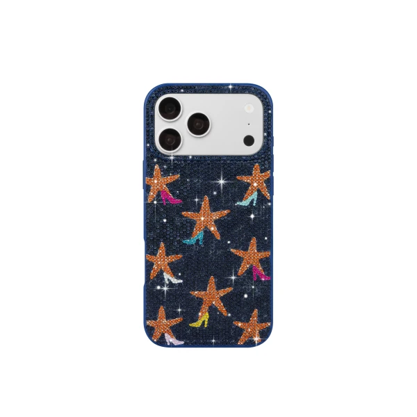 Starfish Rhinestone Phone Case in Blue