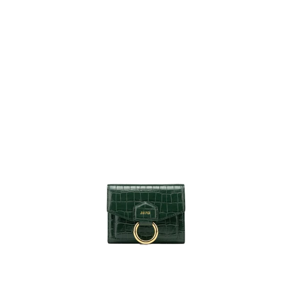 JW PEI Stella Wallet in Dark Green Croc | Wallets & Purses | Coveti