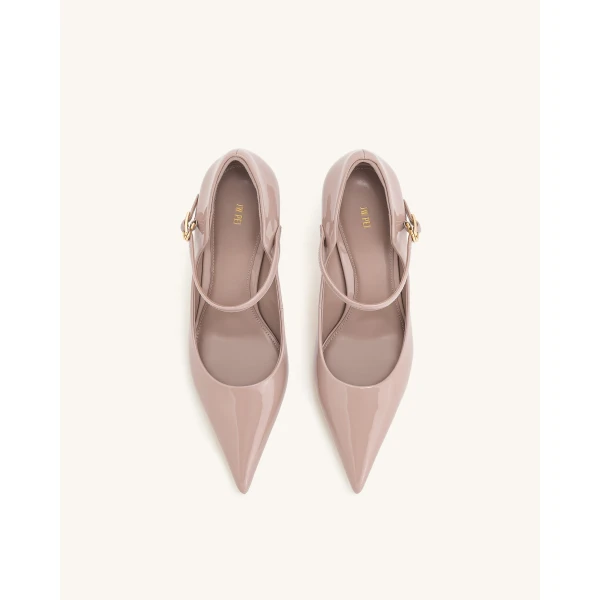 JW PEI Thalina Patent Vegan Leather Pumps in Dusty Pink | Heels | Coveti