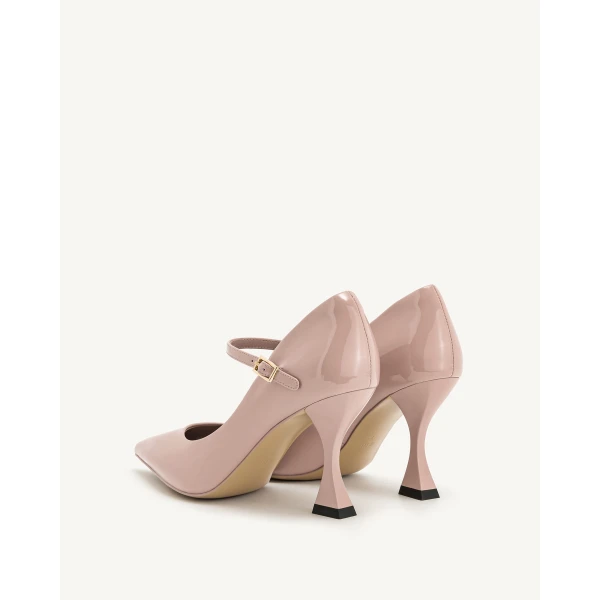JW PEI Thalina Patent Vegan Leather Pumps in Dusty Pink | Heels | Coveti