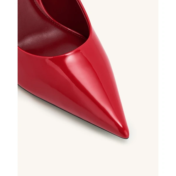 JW PEI Thalina Patent Vegan Leather Pumps in Red | Heels | Coveti