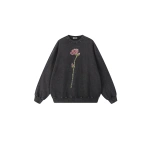 JW PEI The Enchanted Rhinestone Rose Pullover in Black | Sweater | Coveti