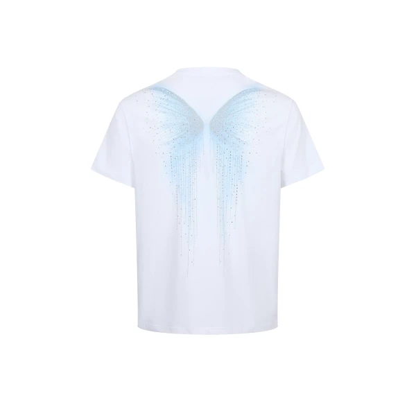 JW PEI The Ethereal Crystal Blue Butterfly Back Tee in White | Tops | Coveti