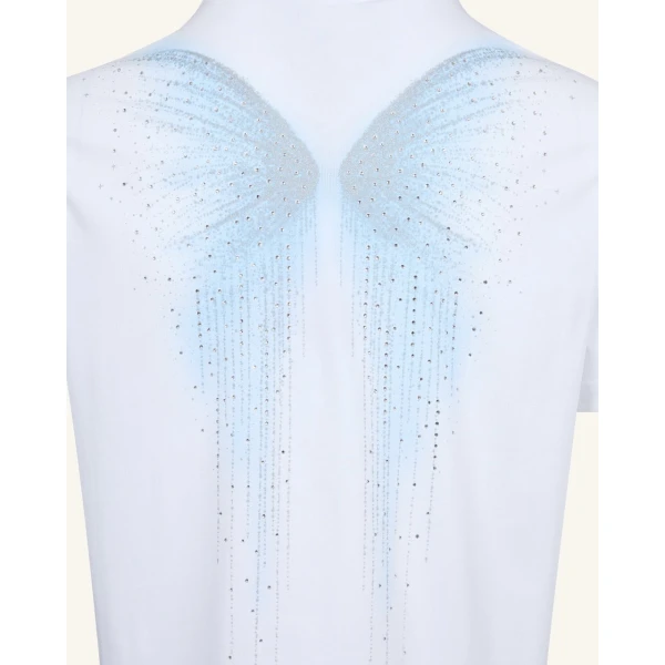 JW PEI The Ethereal Crystal Blue Butterfly Back Tee in White | Tops | Coveti