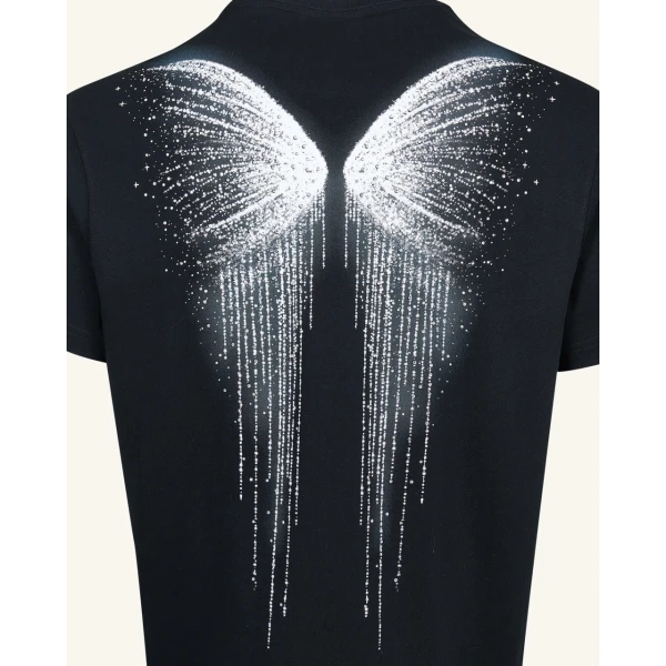 JW PEI The Gothic Silver Wing Cascade Tee in Black | Tops | Coveti