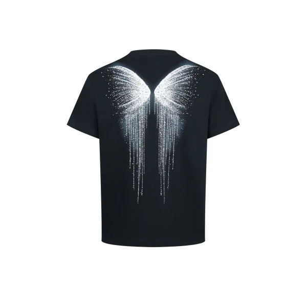 JW PEI The Gothic Silver Wing Cascade Tee in Black | Tops | Coveti