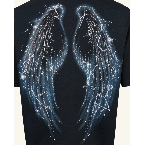 JW PEI The Seraphic Starry Wing Graphic Tee in Black | Tops | Coveti