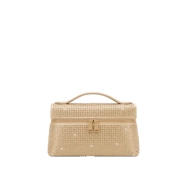 JW PEI Thea Artificial Crystal Top Handle Bag in Champagne Gold | Totes & Top-Handle Bags | Coveti