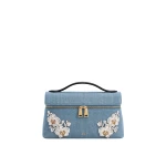 JW PEI Thea Beaded Floral Top Handle Bag in Light Blue Denim | Totes & Top-Handle Bags | Coveti