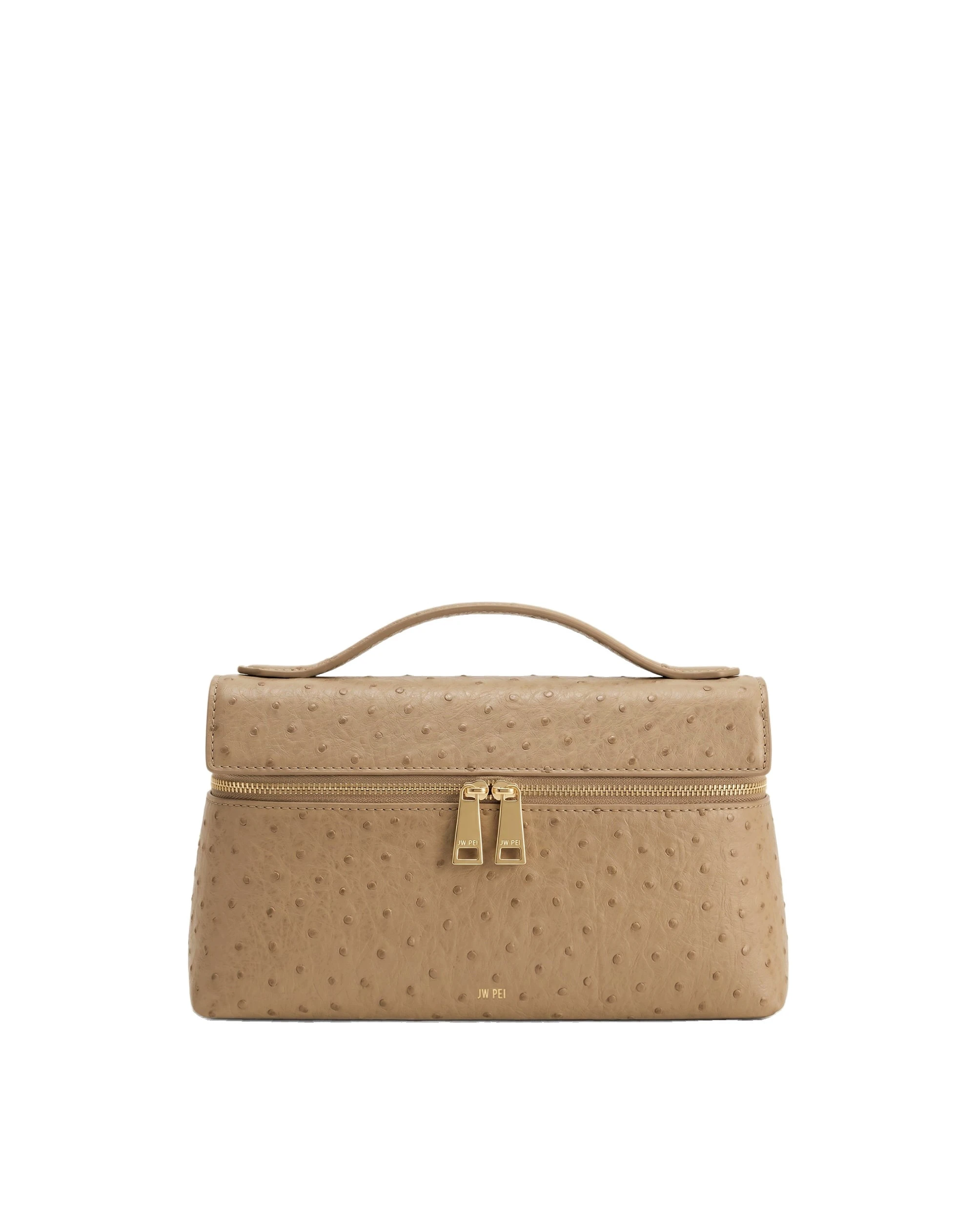 JW PEI Thea Faux Ostrich Top Handle Bag in Camel Brown JW PEI Thea Faux Ostrich Top Handle Bag in Camel Brown | Totes & Top-Handle Bags | Coveti