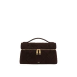 JW PEI Thea Faux Suede Quilted Top Handle Bag in Dark Coffee Brown | Totes & Top-Handle Bags | Coveti