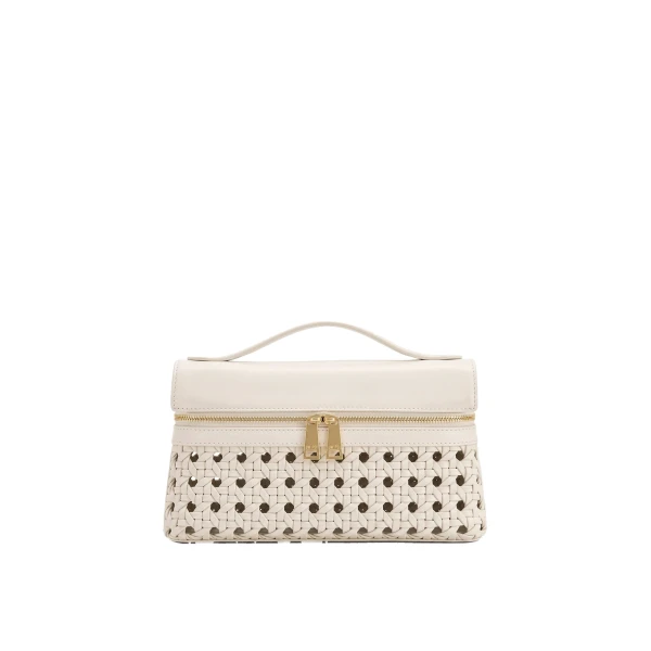 JW PEI Thea Open-Woven Top Handle Bag in Warm White | Totes & Top-Handle Bags | Coveti