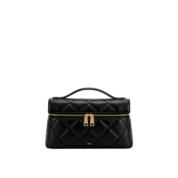 JW PEI Thea Quilted Top Handle Bag in Obsidian Black | Totes & Top-Handle Bags | Coveti