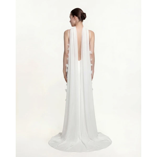 JW PEI Tulle Cape Shawl in White | Scarves | Coveti