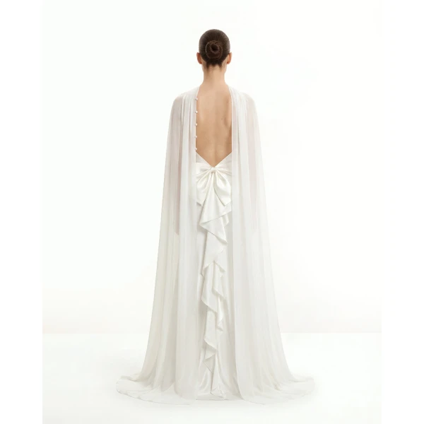 JW PEI Tulle Cape Shawl in White | Scarves | Coveti