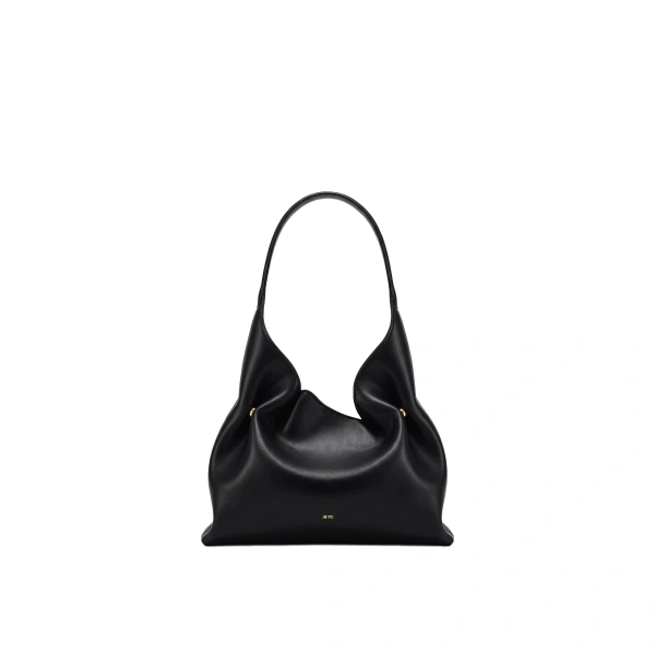 Velora Smooth Hobo Shoulder Bag in Black