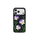 JW PEI Violet Artificial Crystal Flower Phone Case in Black | Phone Cases | Coveti