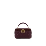 JW PEI Virella Quilted Vanity Top Handle Bag in Dark Red | Totes & Top-Handle Bags | Coveti