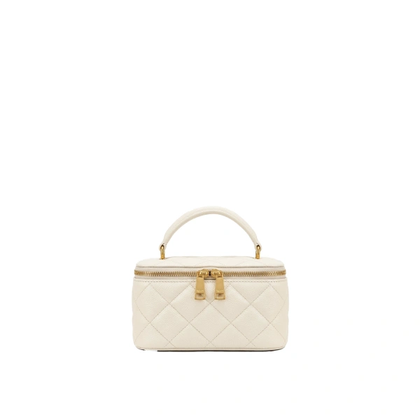 JW PEI Virella Quilted Vanity Top Handle Bag in White | Totes & Top-Handle Bags | Coveti