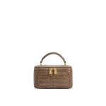 JW PEI Virella Vanity Top Handle Bag in Brown Croc | Totes & Top-Handle Bags | Coveti