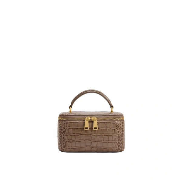 JW PEI Virella Vanity Top Handle Bag in Brown Croc | Totes & Top-Handle Bags | Coveti